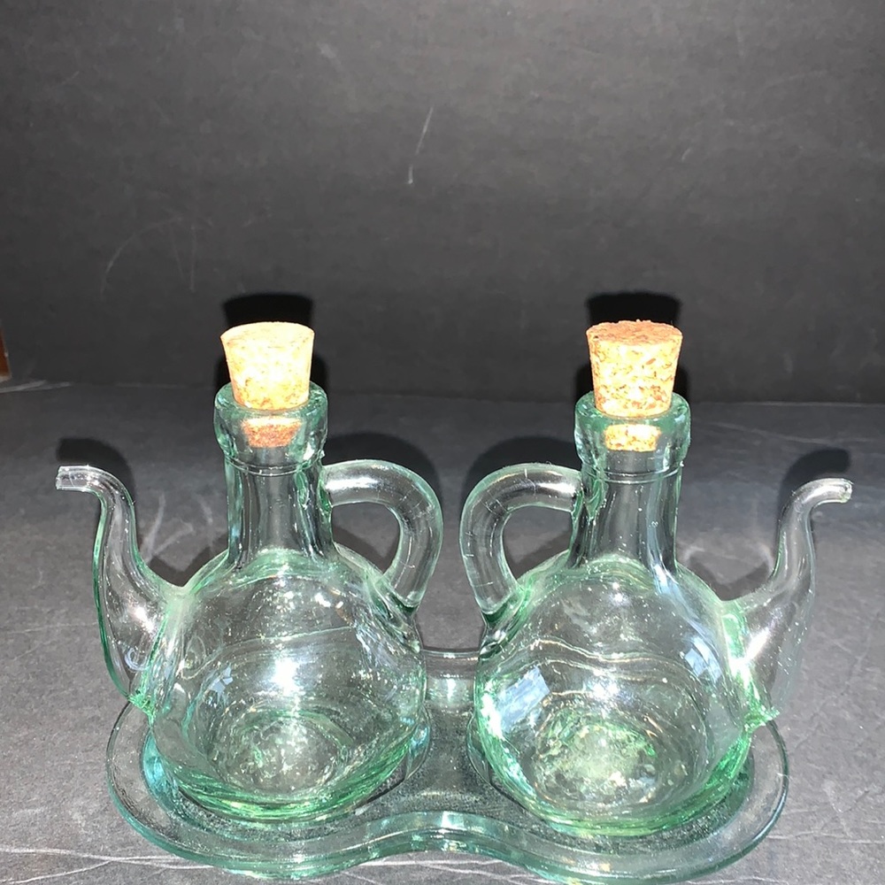 Oil and Vinegar Set with Holder Made in Italy